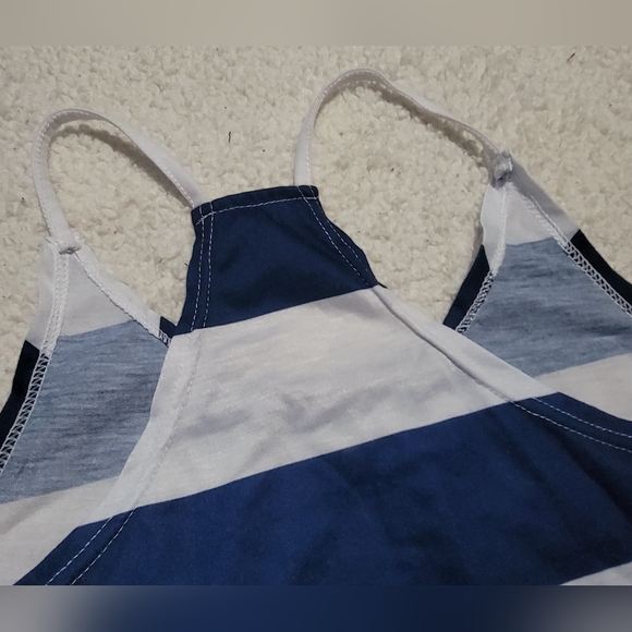 Tank top Size Med. Blue and white thick stripes,  racerback NWOT - Picture 3 of 6